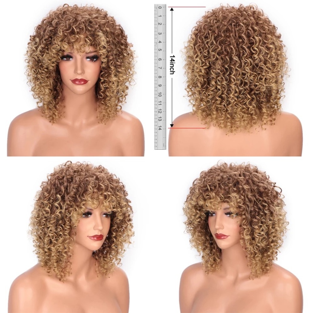 14 inch curly wig